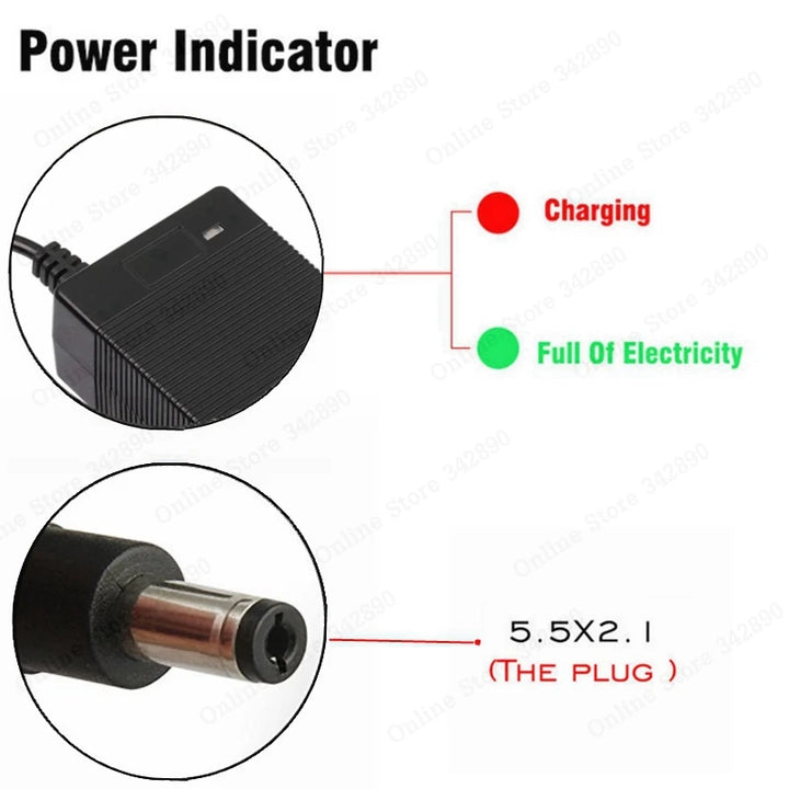 36V 2A Lithium Battery Charger – 42V Output for 10S Li-ion/Li-poly Batteries