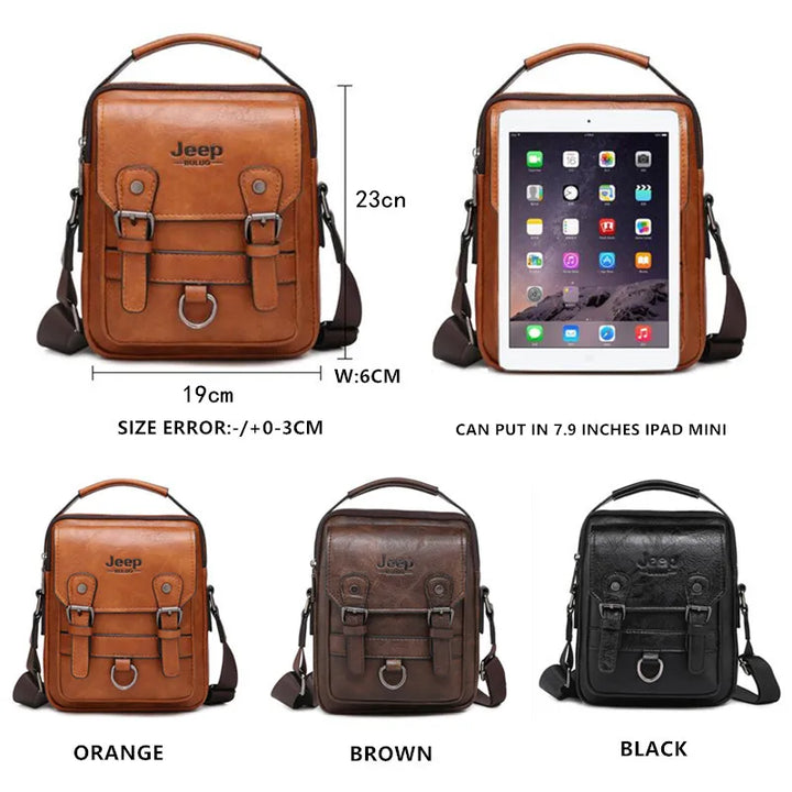 JEEP BULUO Large Leather Satchel – Smart, Durable & Professional