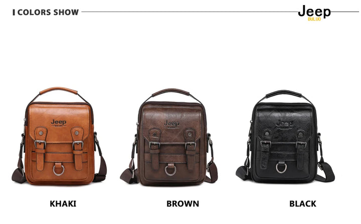 JEEP BULUO Large Leather Satchel – Smart, Durable & Professional