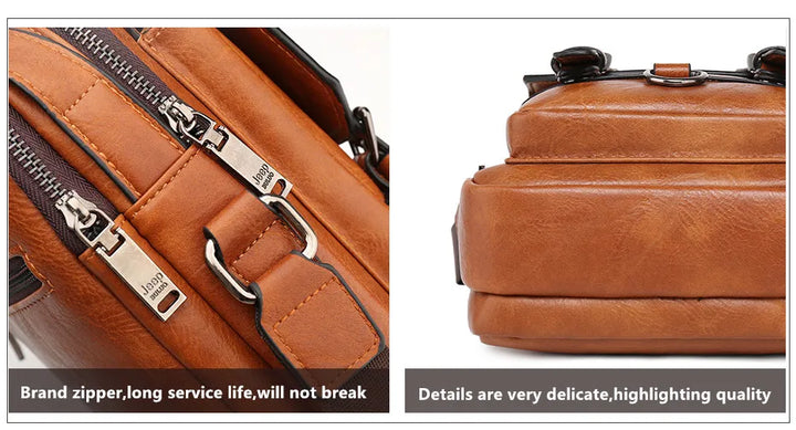 JEEP BULUO Large Leather Satchel – Smart, Durable & Professional